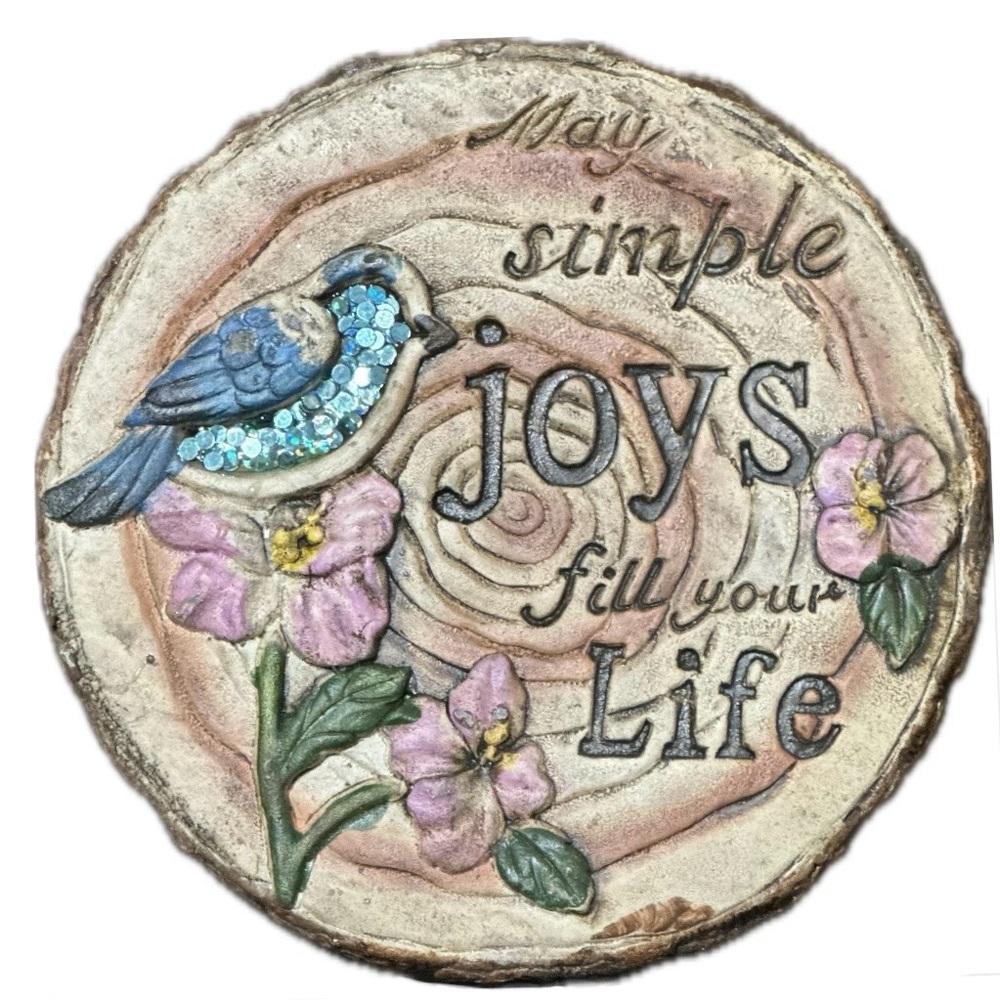 Decorative Home/Garden Plaque with Bird & Flowers